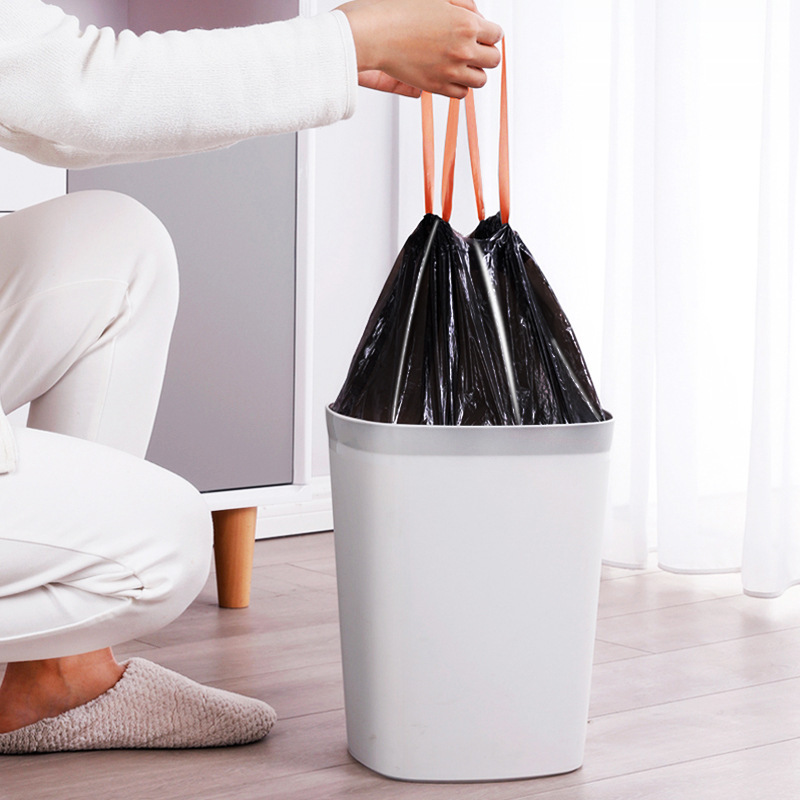 Thickened automatic drawstring garbage bag household kitchen drawstring garbage bag disposable garbage bag wholesale