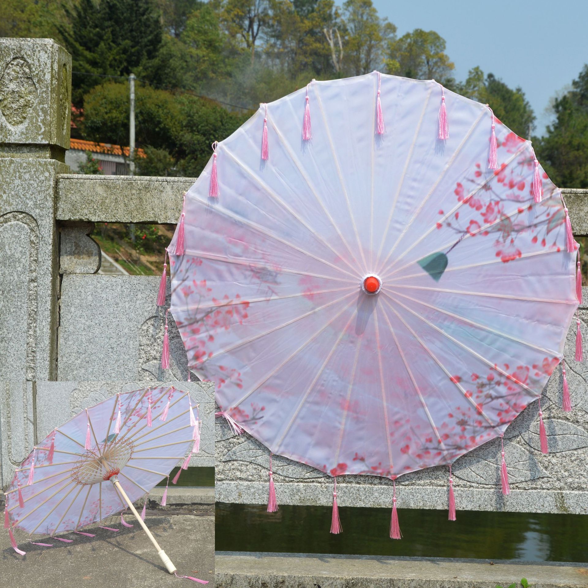 Tassel umbrella craft umbrella oil paper umbrella silk umbrella COS dance photography props ceiling antique Hanfu umbrella wholesale
