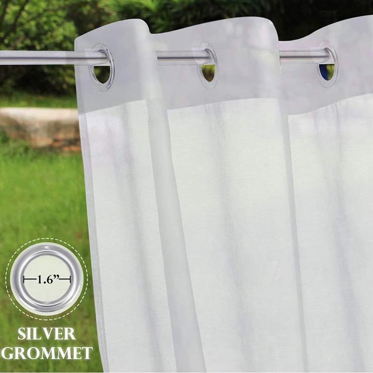 [Spot] White outdoor waterproof window screen transparent Terrace outdoor curtain Amazon cross-border finished gauze curtain