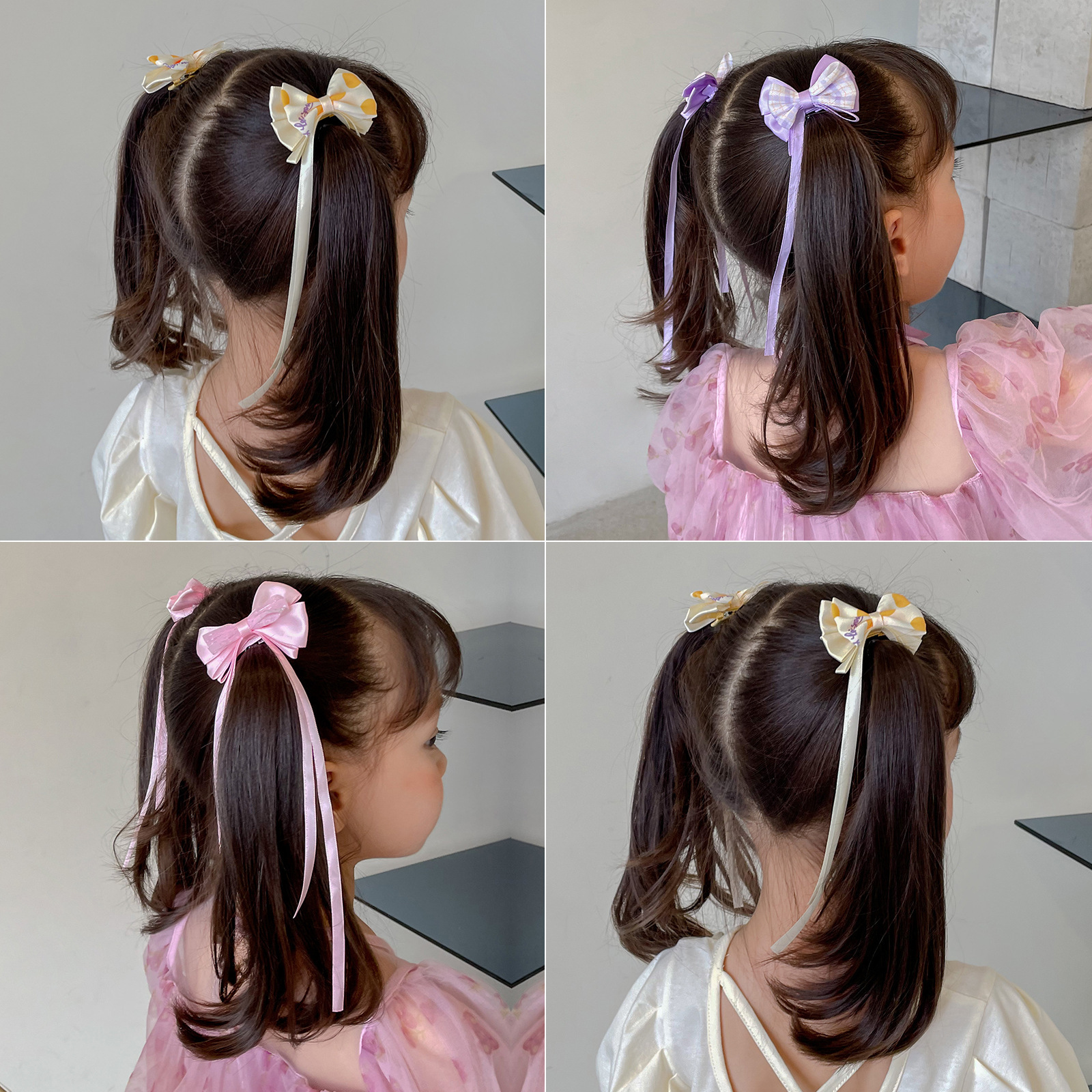 Children's Bow Hairpin Summer Girls' Braided Hair Band Headwear Cute Korean Princess Baby Ribbon Hair Accessories for Women