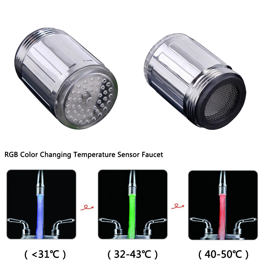 led faucet temperature control/colorful/monochrome luminous chameleon headlight led luminous water nozzle external water nozzle