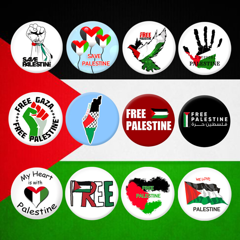 Palestinian flag badge flag badge tinplate cross-border hot sale Amazon