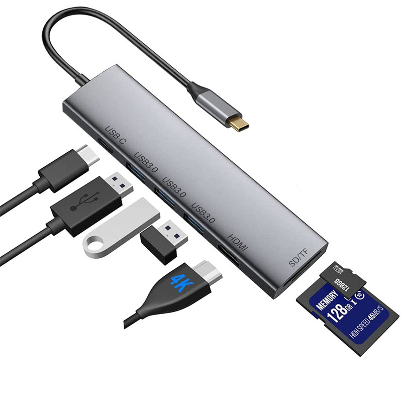 type-c multi-function docking station 7-in -1 hub docking station typec to hdmi usb3.0 extender