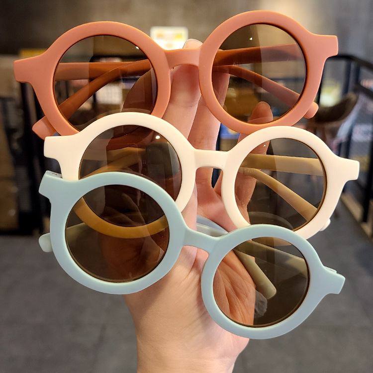 Children's Sunglasses Parent-Child Frosted Glasses New 1-8 Years Old Baby Decorative Show Kids Circle Sunglasses