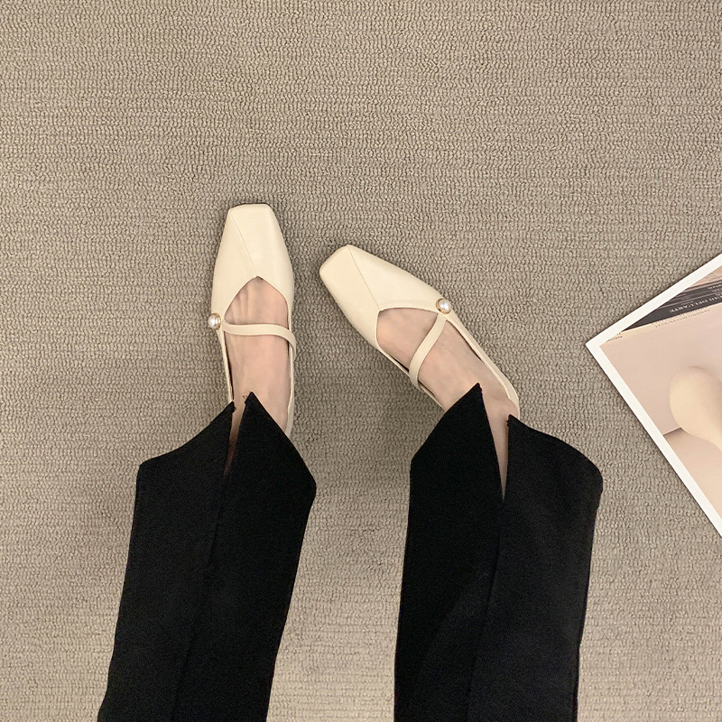 Flat single-layer shoes for women 2024 spring and autumn summer new versatile design Mary Jane women's shoes gentle wind evening shoes