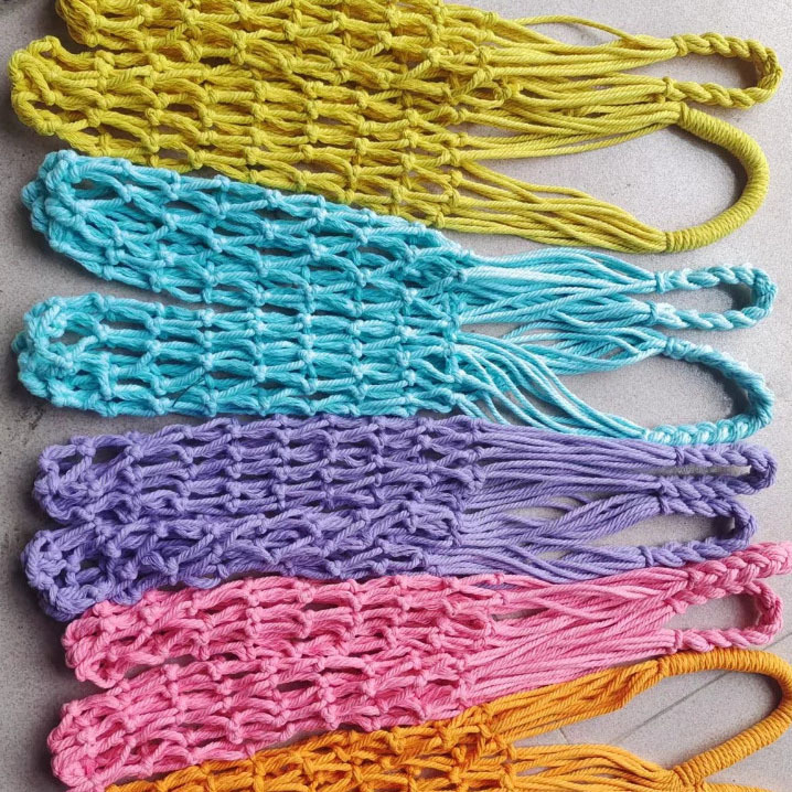 Cotton rope Cup mesh bag woven water Cup mesh bag cotton rope mesh bag multi-strand woven multi-color optional cotton rope cup cover