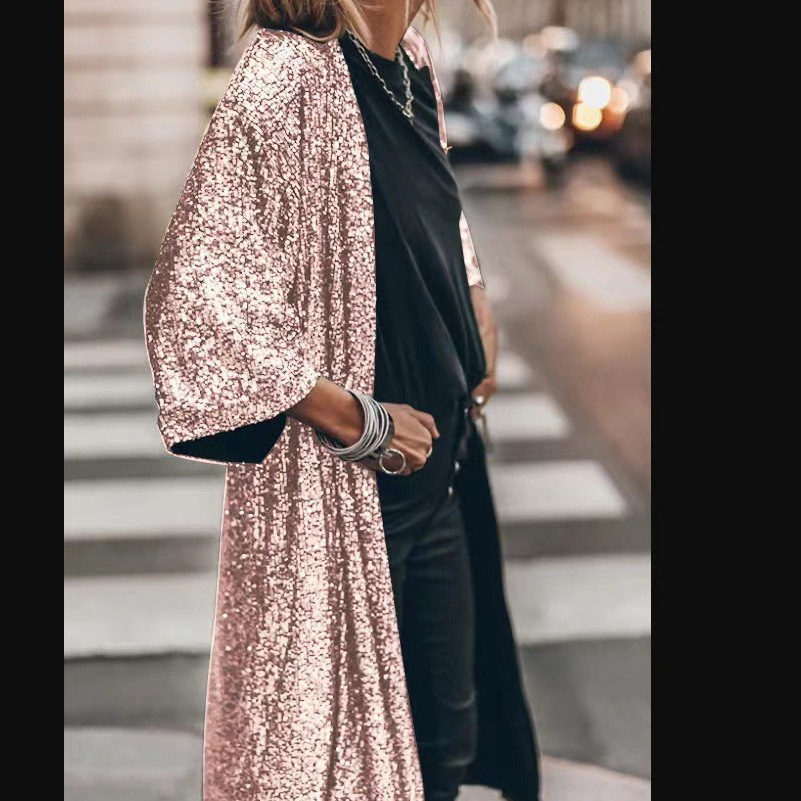 2025 European and American cross-border spring new products Amazon AliExpress Fashion Party Sequin Cardigan Jacket Women