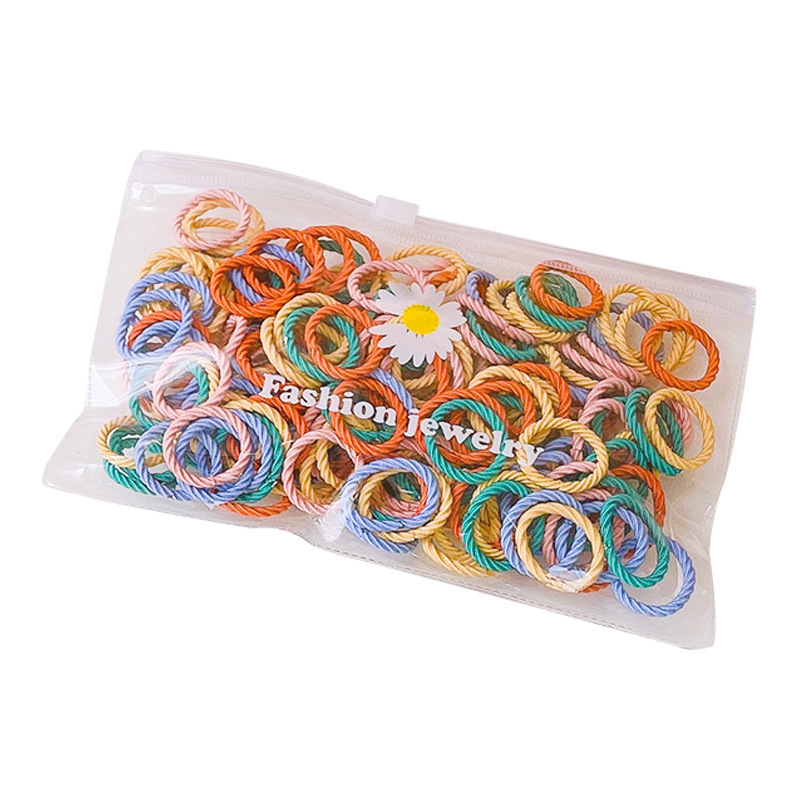 100 children's rubber band simple baby does not hurt the hair small chirp thumb hair ring high elasticity hair rope women