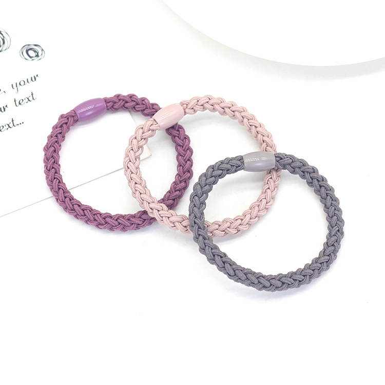 Korean hair accessories hand-woven knotted rope twist braid hair ring high elastic hair thick rubber band wholesale