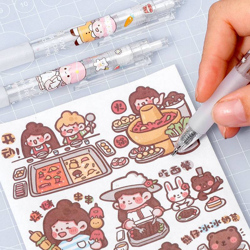 Press the carving knife pen high color value cute girl simple hand account cutting paper carving knife girl heart hand account pen type small knife head