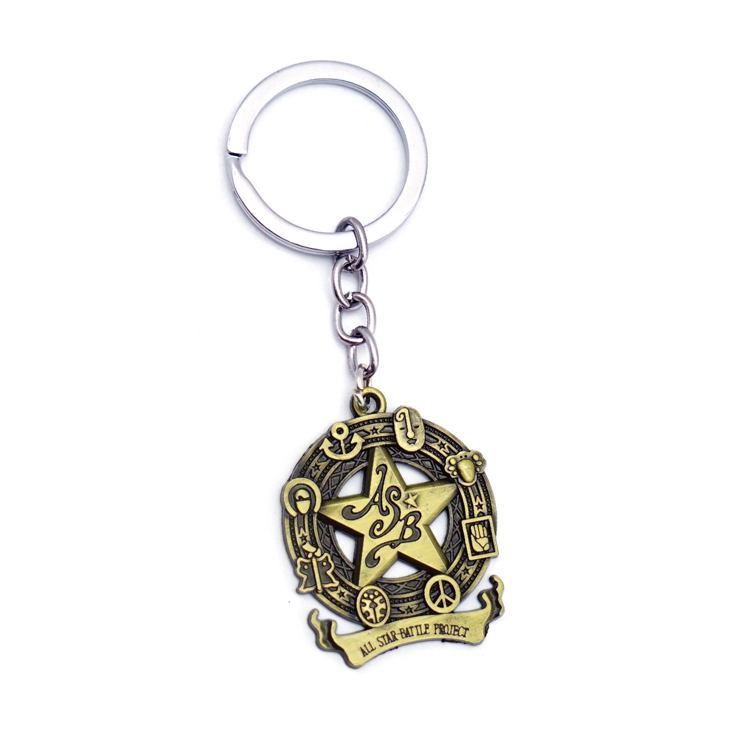 JOJO's Bizarre Adventure Jotaro Kujo Hat Golden Wind Turtle Key Steel Finger Keychain