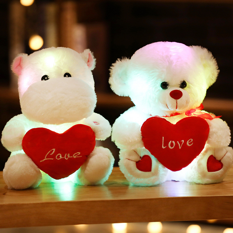 Cross-border Amazon LED luminous teddy bear doll unicorn alpaca bear owl birthday gift wholesale