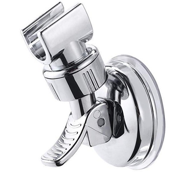 Strong suction cup shower bracket base bathroom shower head fixed wall shelf plastic shower head plating wall shelf