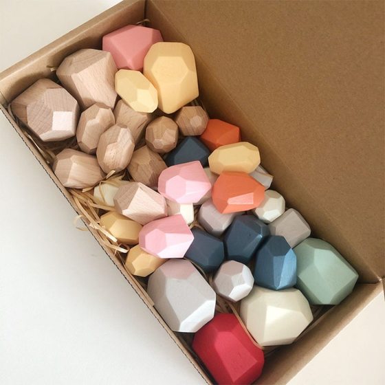 Cross-Border Children's Stacking Stones Montessori Early Education Educational Toys Building Blocks Jenga Wholesale Baby Girl Kindergarten Gifts