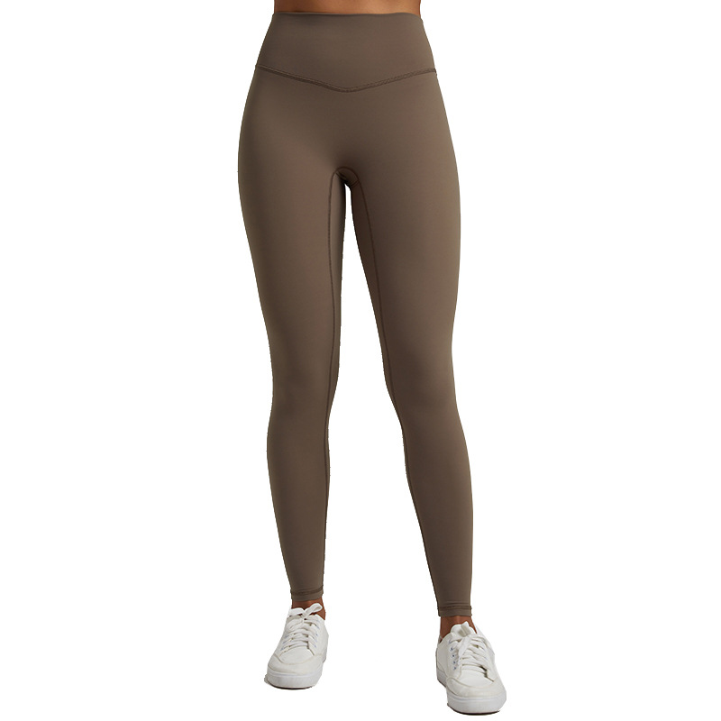 New Yoga Pants European and American Cross-border High Waist Hip-lifting Running Fitness Pants No Embarrassment Line Naked Sports Yoga Clothing for Women