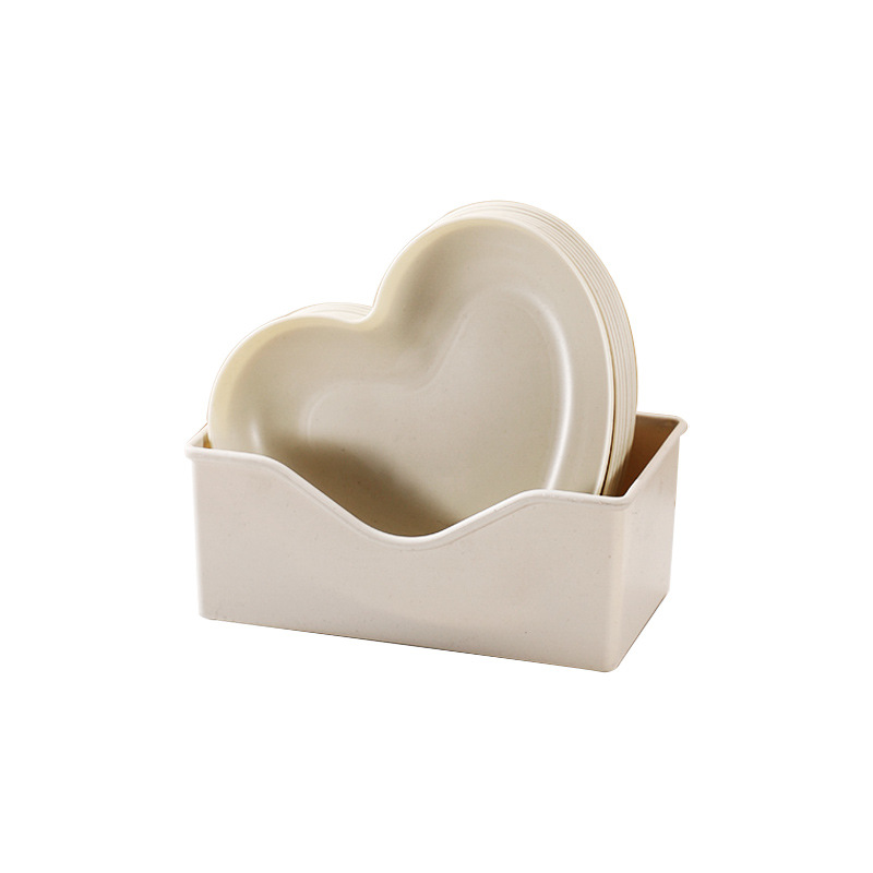 Cross-Border heart-shaped bone dish household dining table bone dish living room coffee table snack dish peel plate desktop snack plate