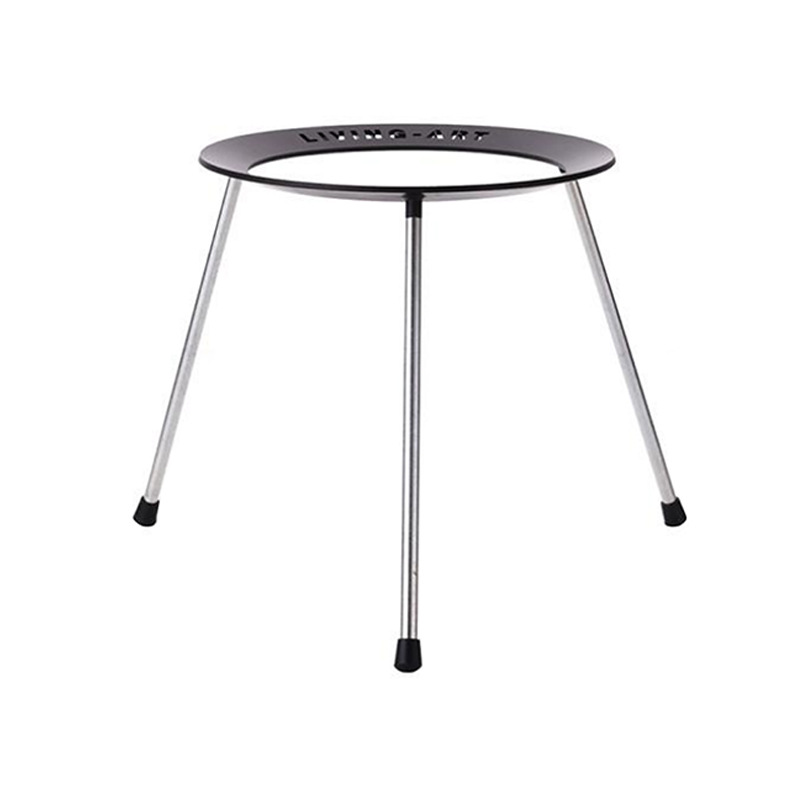 Outdoor Camping Stainless Steel Barbecue Plate Portable Barbecue Plate Barbecue Plate Bracket Liftable Tripod Wooden Handle Frying Plate