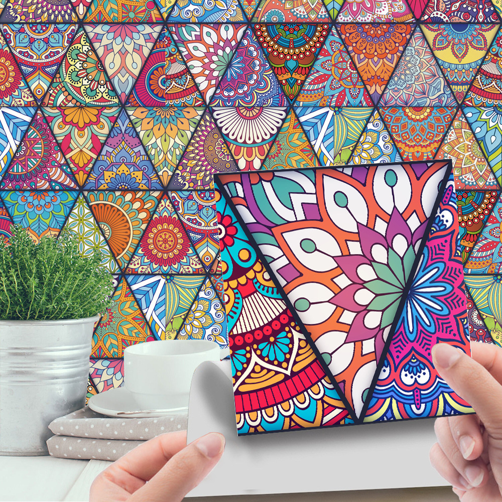 XL017-030 cross-border new retro pattern tile stickers bedroom living room wallpaper wall stickers decorative painting removable