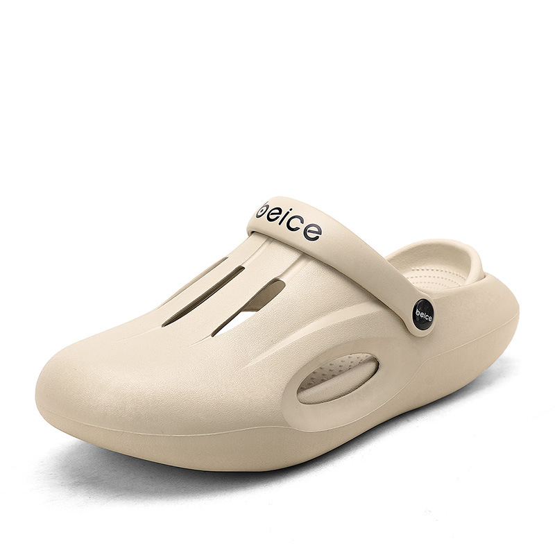 Couple's online celebrity live broadcast coconut hole shoes soft bottom height increasing beach shoes outdoor wear non-slip sandals men's summer