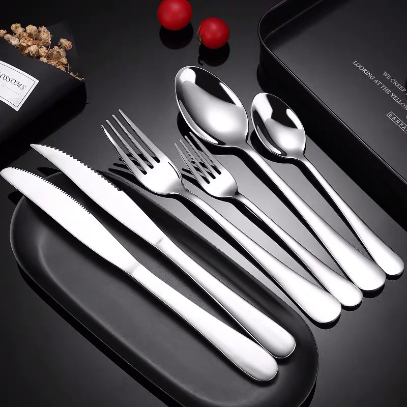 1010 stainless steel cutlery set hotel Western steak knife fork spoon coffee spoon dessert spoon children spoon spoon spoon spoon