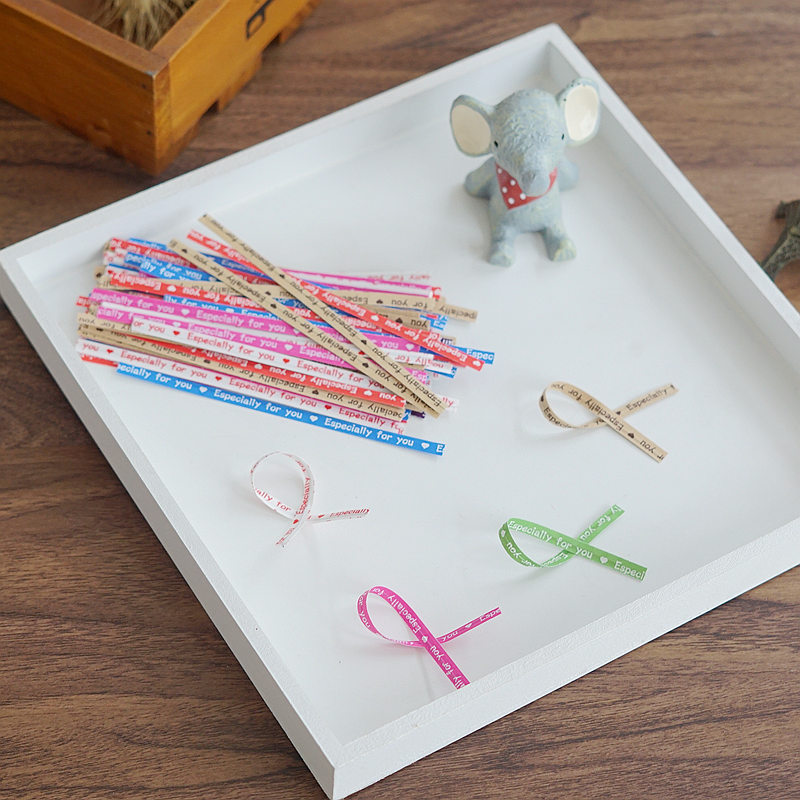Color Kraft paper ribbon baking packaging biscuit snack bread bag sealing ribbon 100 lollipop ribbon