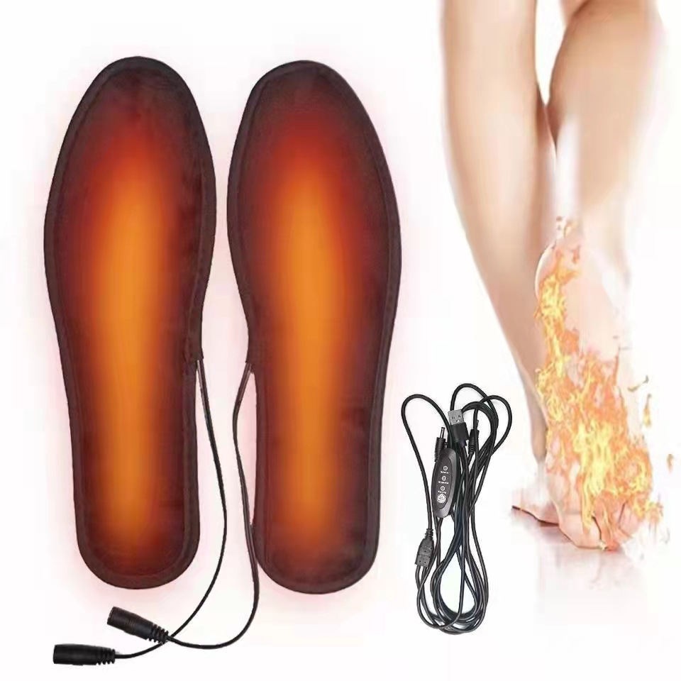 Factory wholesale electric heating insole USB heating insole foot warmer rechargeable heating washable cutting