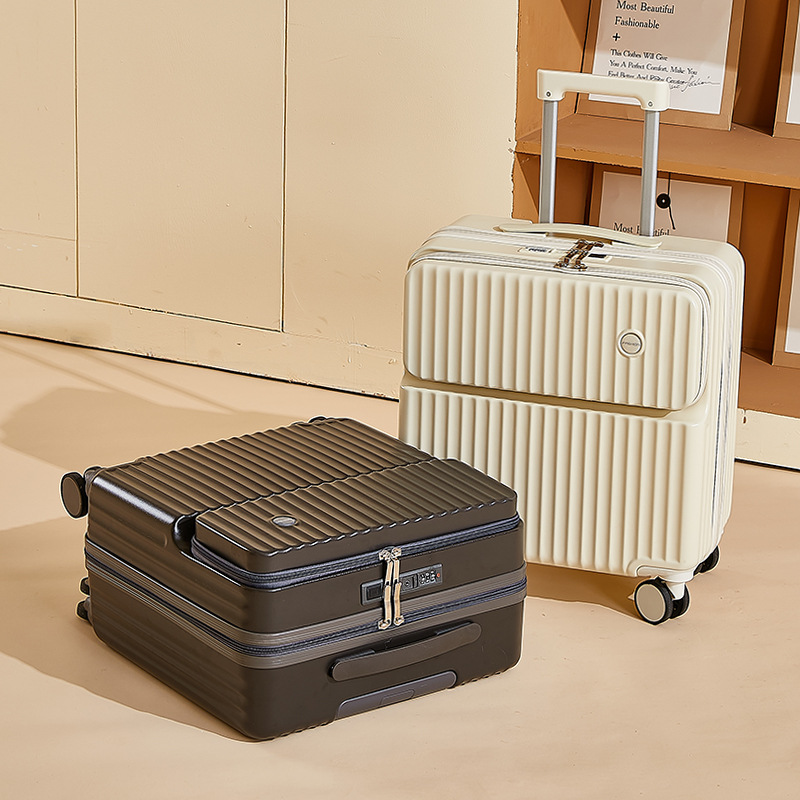 Front Opening Women's 18-inch Multi-function Boarding Code Luggage Case Men's 20-inch Student Portable Trolley Suitcase