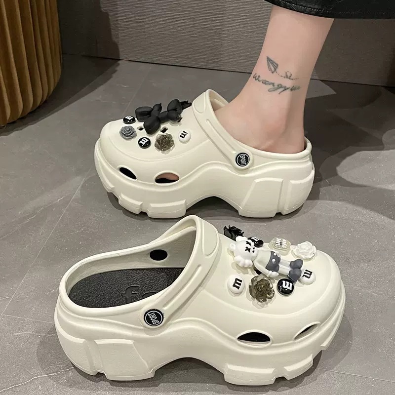 New hole shoes women's thick bottom increased non-slip Fashion Net red cute beach sandals for outdoor summer wholesale