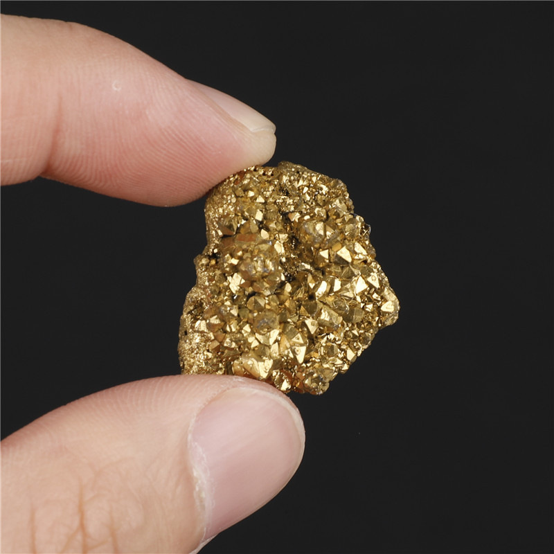 Factory spot natural agate crystal cluster Crystal Bud fragments electroplating gold diy bare stone mineral standard material jewelry accessories