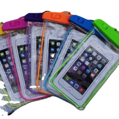 Luminous outdoor sports mobile phone bag sealed transparent beach swimming mobile phone waterproof case luminous mobile phone waterproof bag