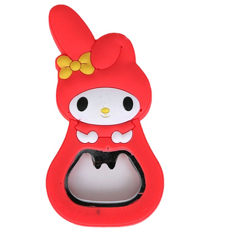 Factory mini cute multifunctional cartoon beer bottle opener creative refrigerator silicone wine opener
