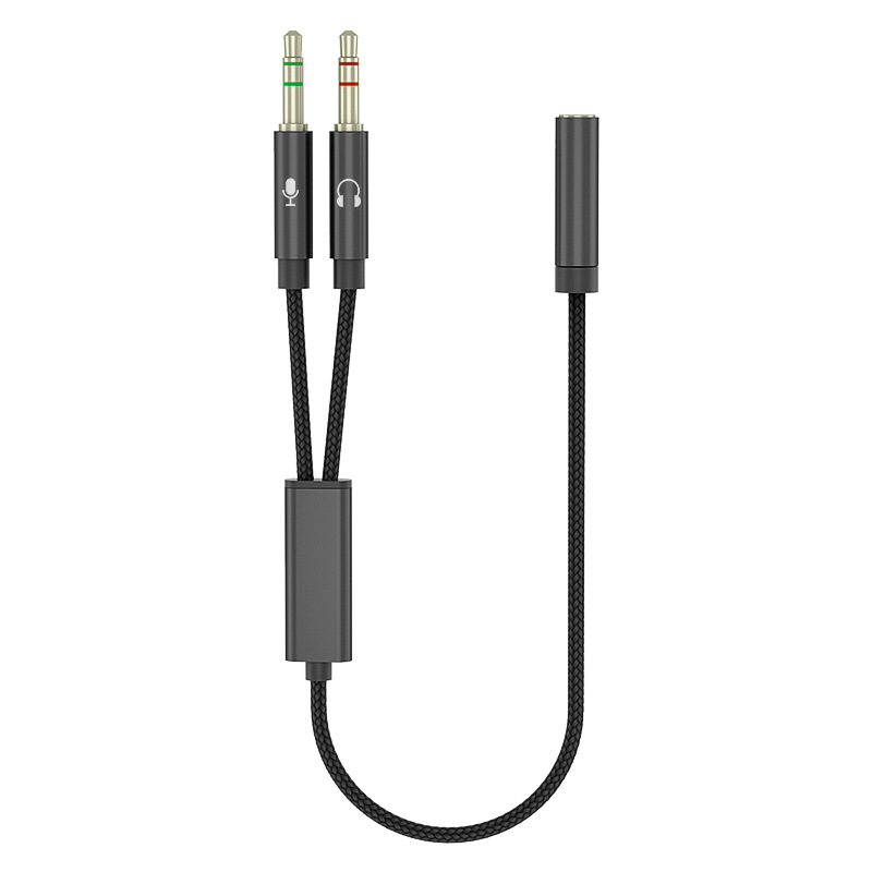 One-two patch cord computer phone headset microphone two-in-one extension cord 3.5mm lovers cable audio cable