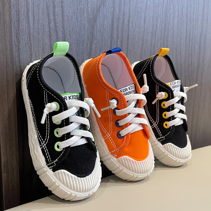 Nanlu Korean Style Casual Children's Shoes INS Graffiti Velcro Biscuit Shoes Kindergarten Middle School Children's Canvas Student Shoes
