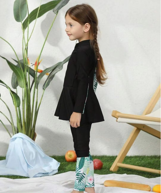 New children's swimsuit girls' split western style children's sports split skirt long-sleeved trousers girls'