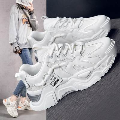 Torre Shoes Women's 2023 Spring and Autumn New All-match Instagram Popular Platform Shoes Women's Casual White Sneakers