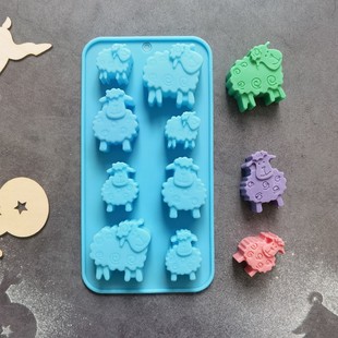 Silicone 8 even small sheep 0248 chocolate DIY cake ice cube biscuit pastry handmade baking