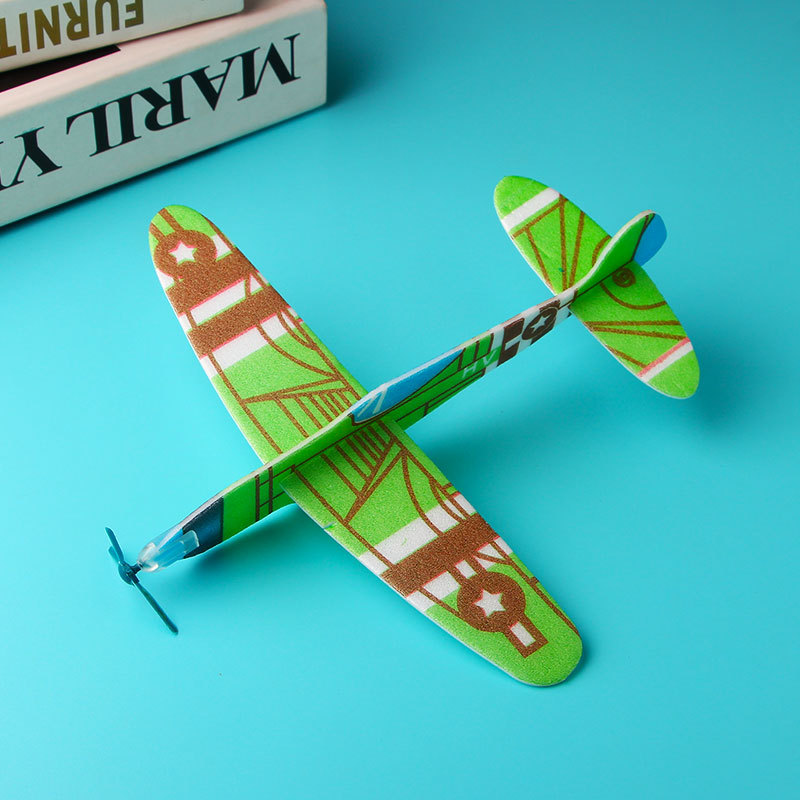 Factory Straight Hair Hand Throw Whirling Gliding Small Plane DIY Small Making Toy Assembly Model Airplane Gift Prizes