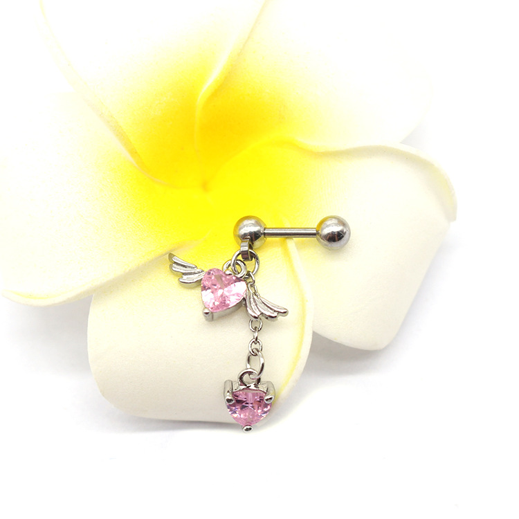 Gaby Europe and the United States cross-border heart-shaped wings ear bone nails Angel Wings earrings earrings pendant earrings factory spot