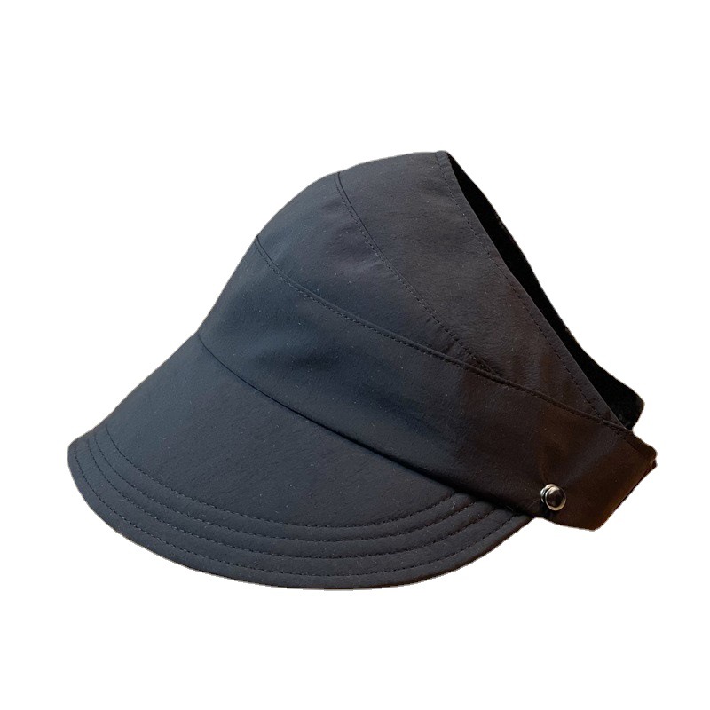 New Style Summer Thin Cap Empty Top Baseball Cap Korean Style Fashionable High Ponytail Big Brim Face Covering Foldable