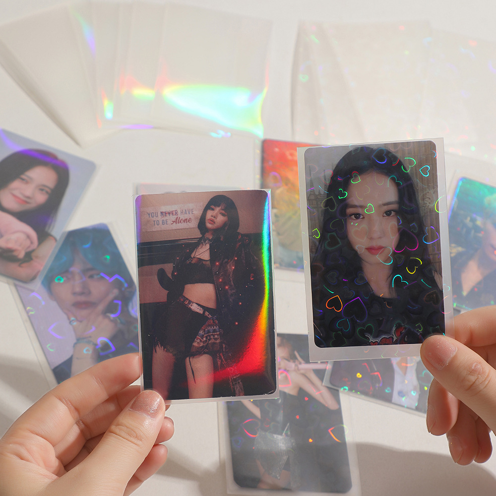 New laser 20 silk double-layer card film student three-inch polaroid photo storage protective cover star album card holder