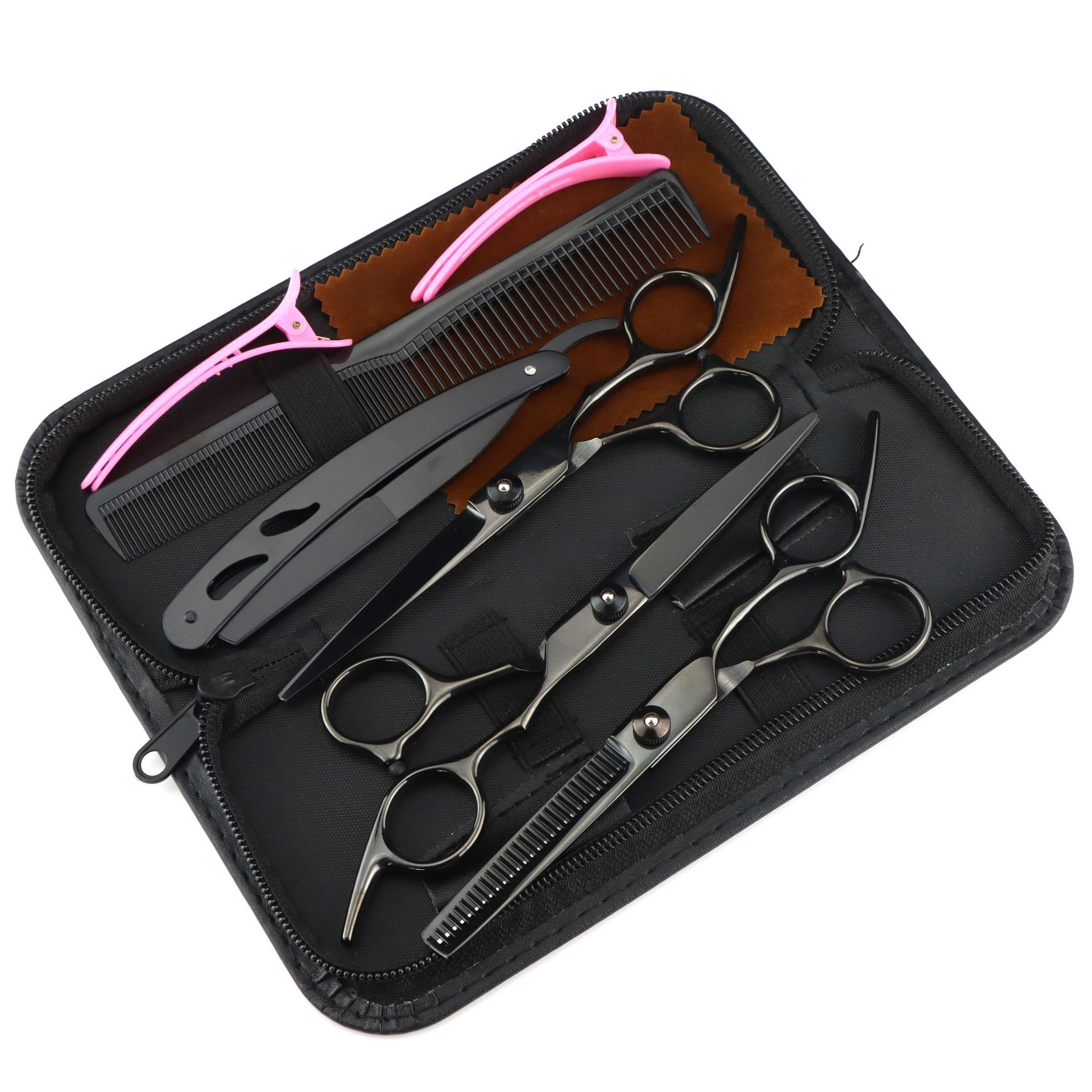 6.0 inch affordable color high screw oblique tail hairdressing hairdressing scissors flat scissors bangs thin scissors 7 color optional