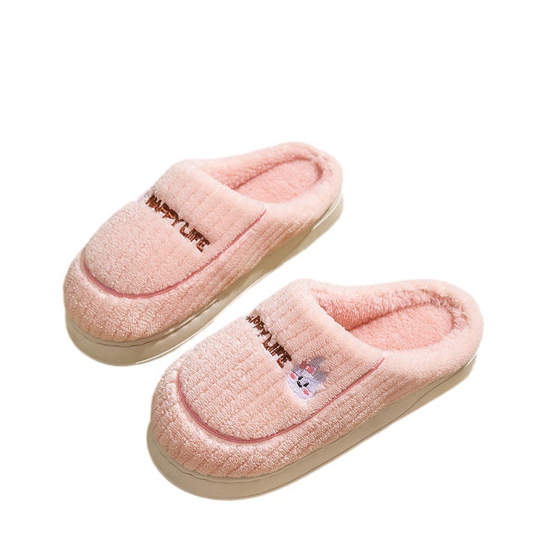 In stock cotton slippers women's home autumn and winter indoor warm home shoes couple slippers men's winter home shoes manufacturer_voghion.com
