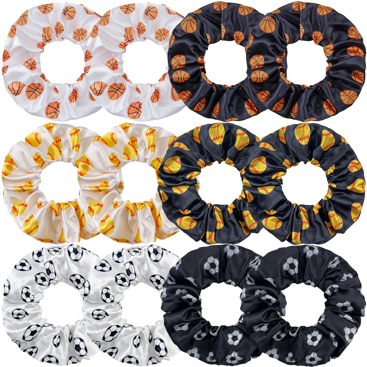 Cross border printing volleyball tennis basketball football softball hockey rugby large intestine 24 hair ring wholesale