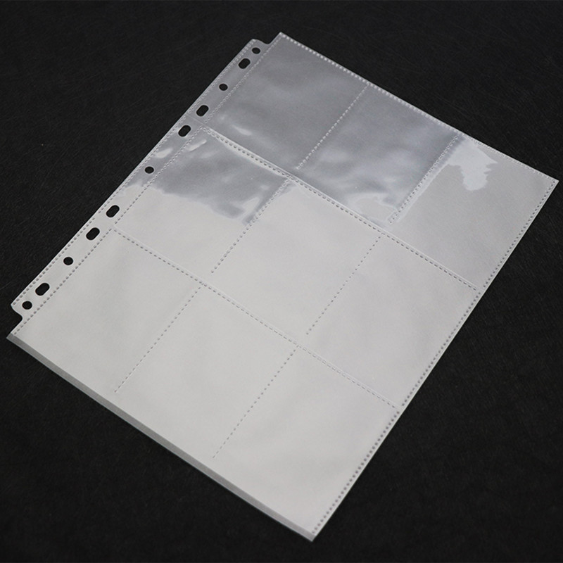 Jiugongge PP loose-leaf transparent card book inner page game card star card four-cell collection book 11-hole A4 card page
