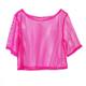 Exported to Europe and America 1980s Party Dance Ladies Fishing Net Mesh T-Shirt fishnet shirt
