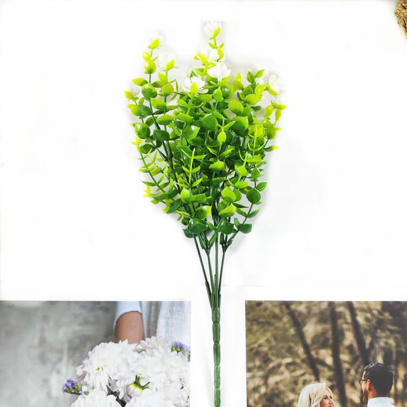 Huaxi Amazon simulation eucalyptus small lotus bouquet seven 35 mesh Camellia outdoor balcony home decoration