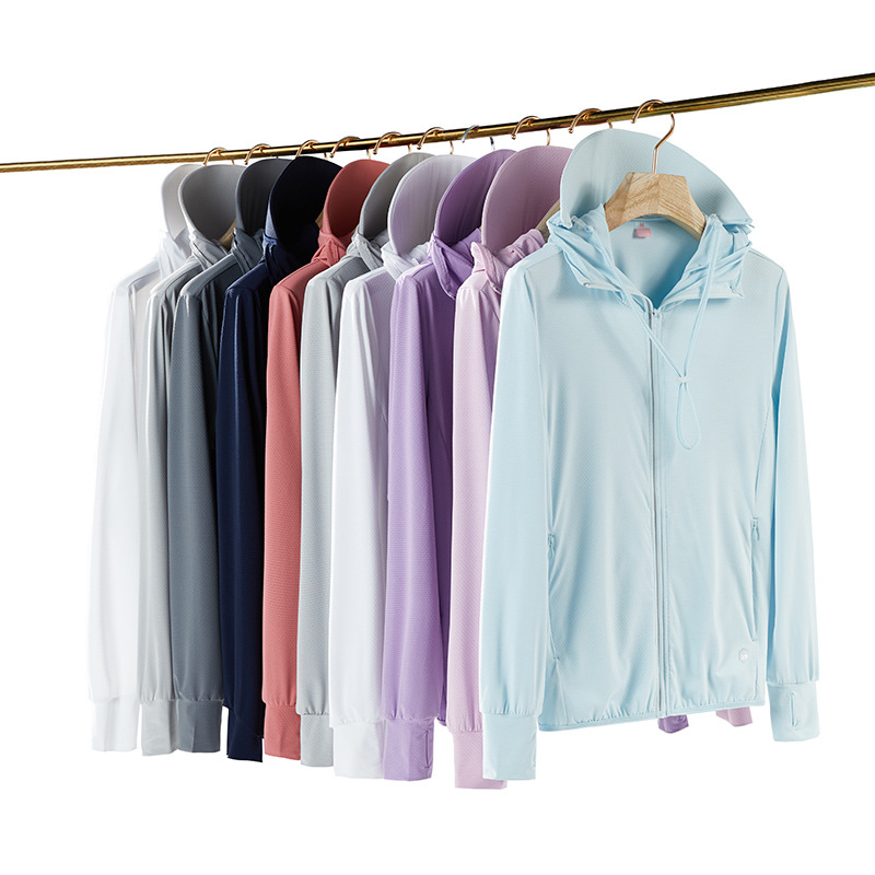2023 new sun protection clothing women's summer UV protection lightweight breathable skin clothing Ice Silk sports coat sun protection clothing