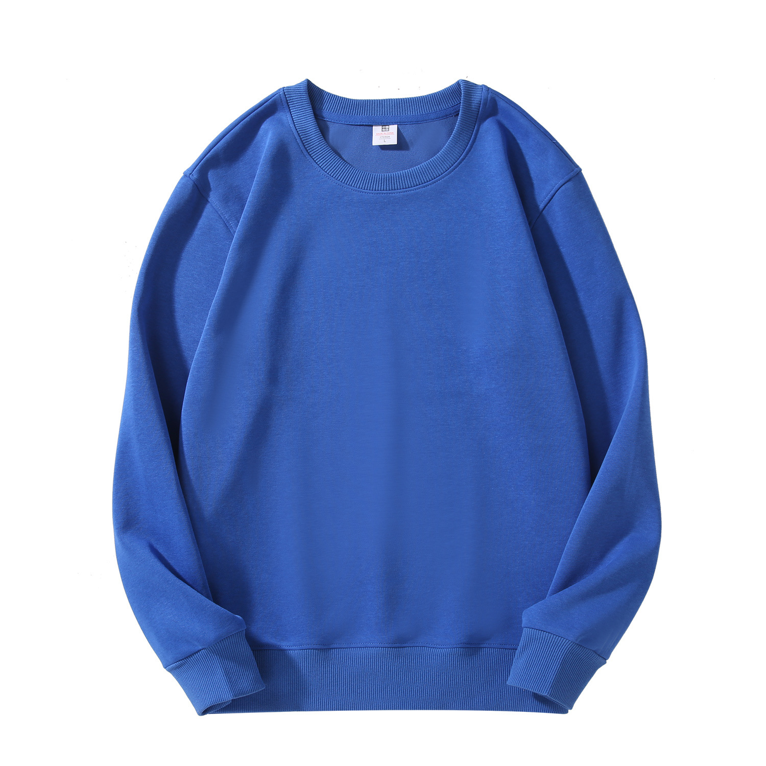 Casual sports clothing loose round neck sweater 300g Chinese cotton composite milk silk long sleeve sweater