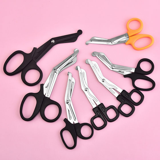 Factory wholesale stainless steel gauze scissors elbow bandage scissors household canvas scissors portable outdoor camping accessories
