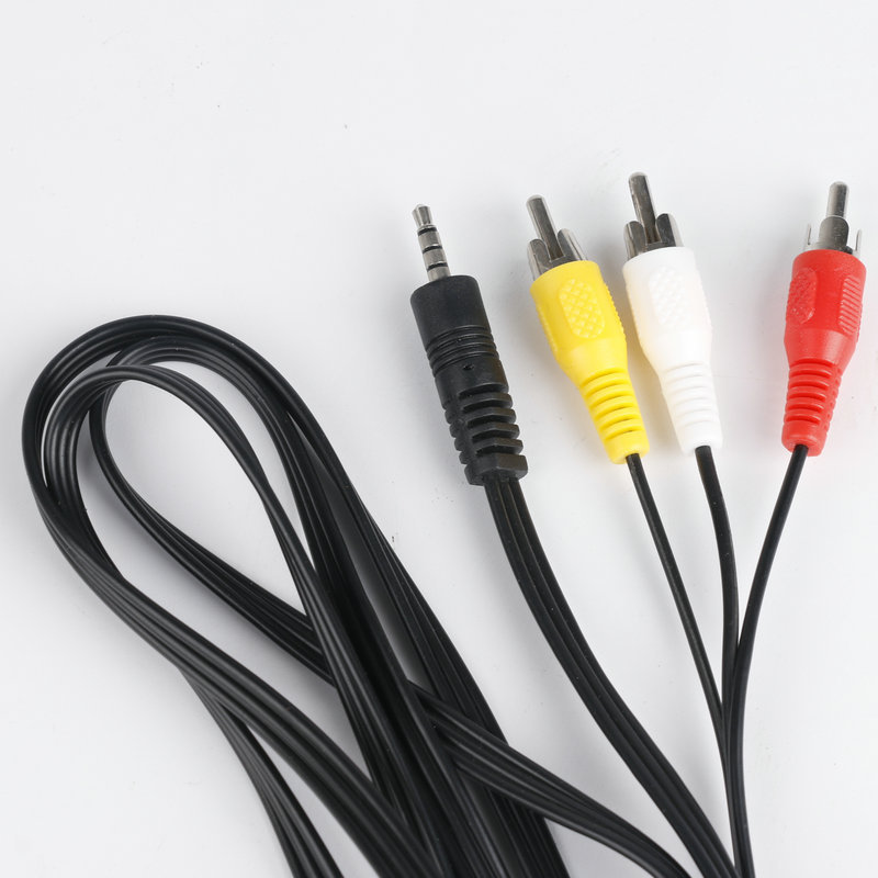 3.5 to 3RCA line, a pair of three red, yellow and white audio lines, video lines, one point, three Lotus head AV lines, 1.5 meters